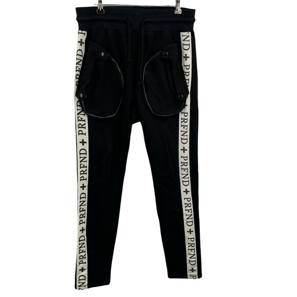 Profound Aesthetic PRFND Tape Sweatpants Black Size Medium - Picture 1 of 8